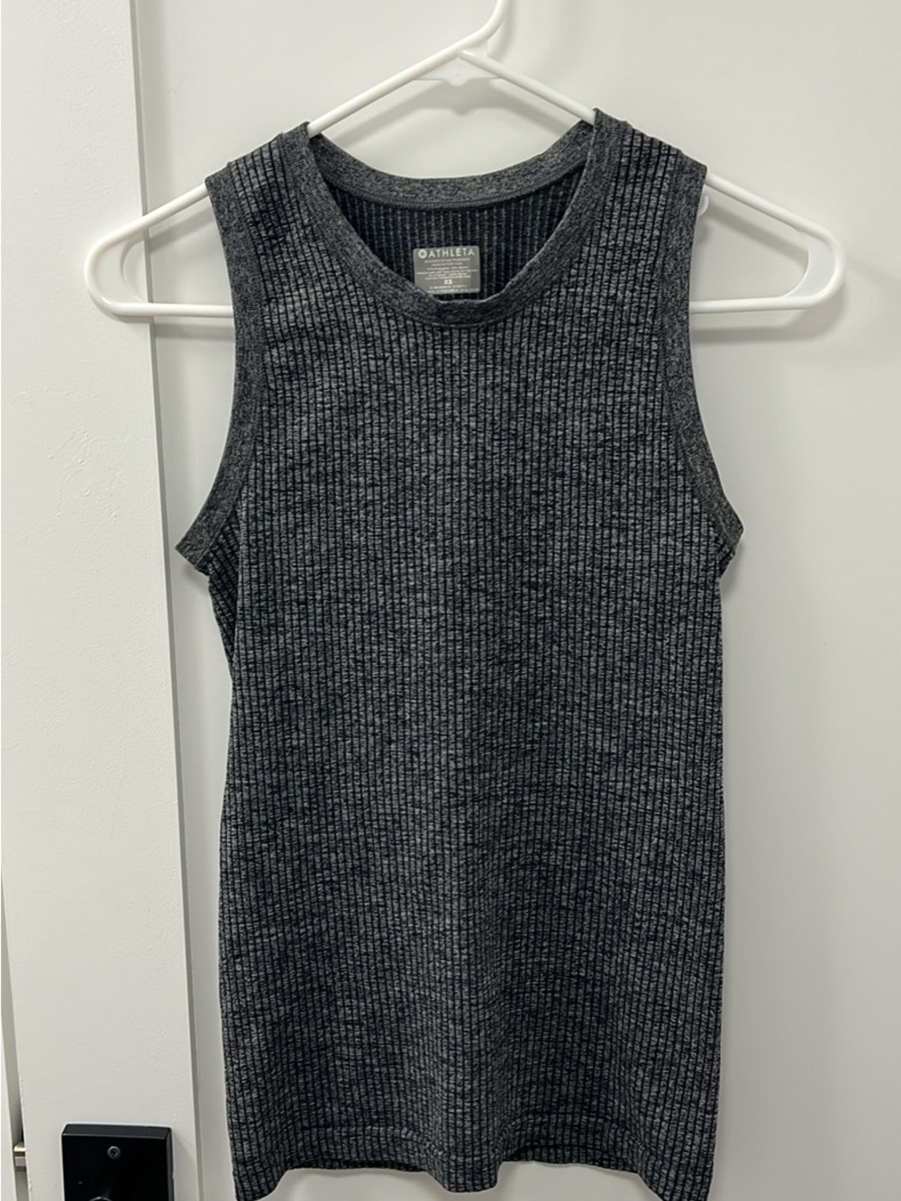 Athleta Ribbed Charcoal Gray Sleeveless Tank